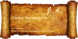 Janky Annamária névjegykártya